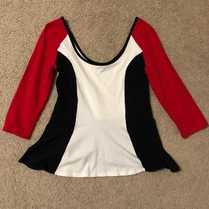 Express color block peplum top